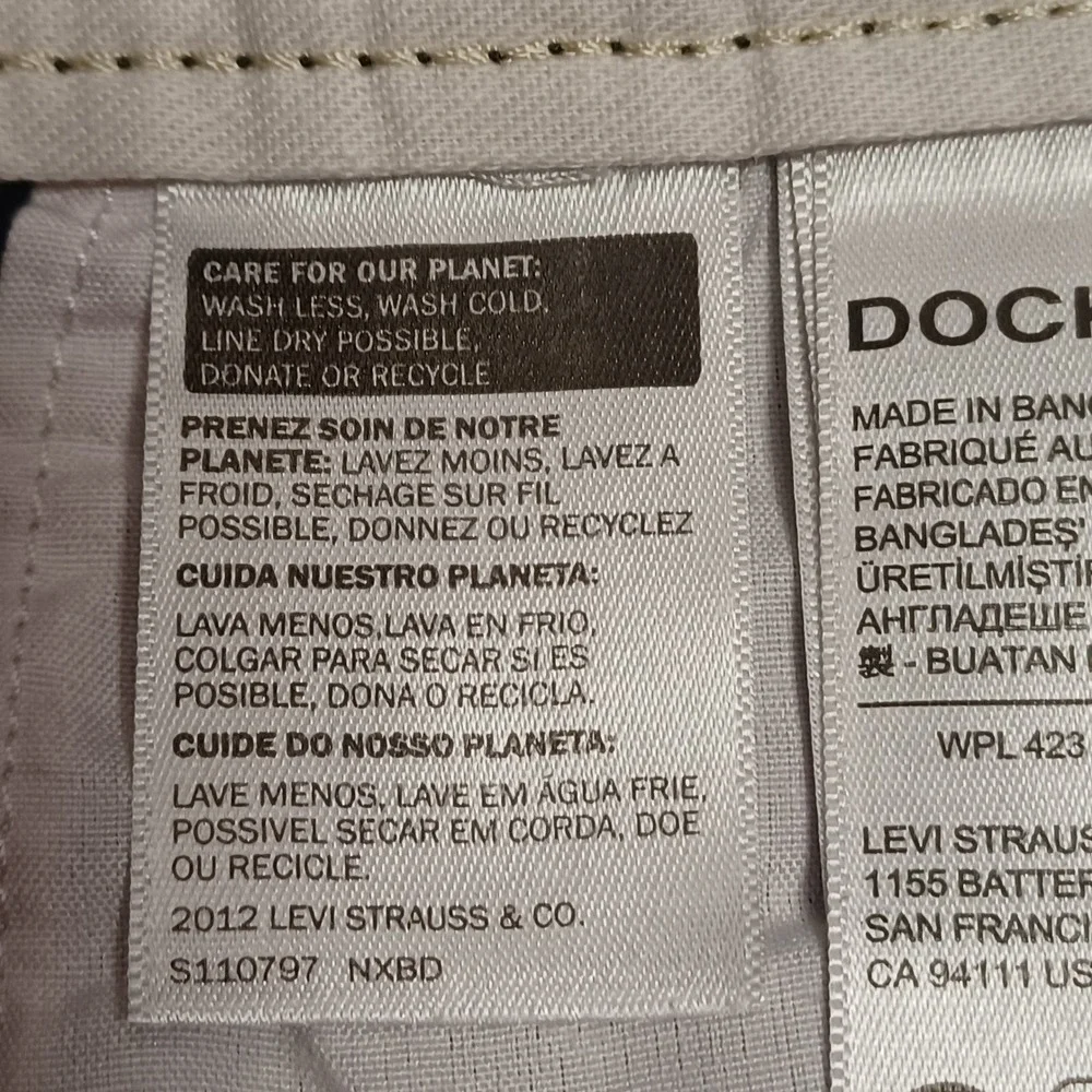 Dockers Chino Shorts Mens 48 Black 5 Pocket Flat Front Casual Cotton Twill
